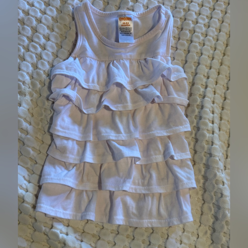 Gymboree 18-24m white ruffle tank top
